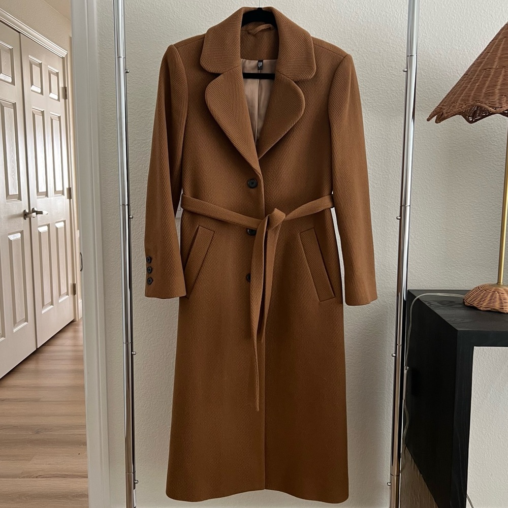 & Other Stories Wool Camel Coat Size 2 - Picture 5 of 9